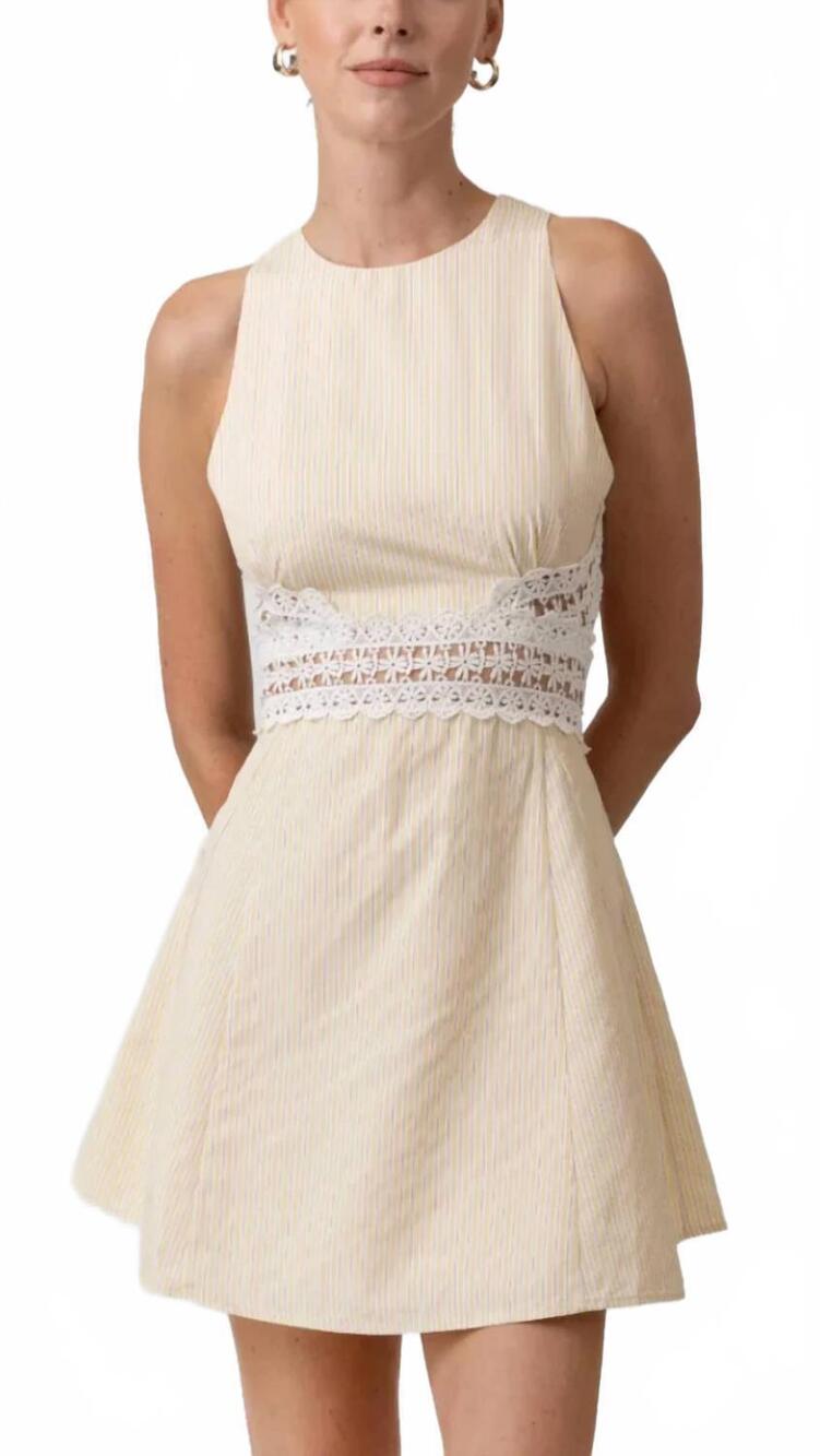 NEW LINE AND DOT noemi dress in yellow pink stripe